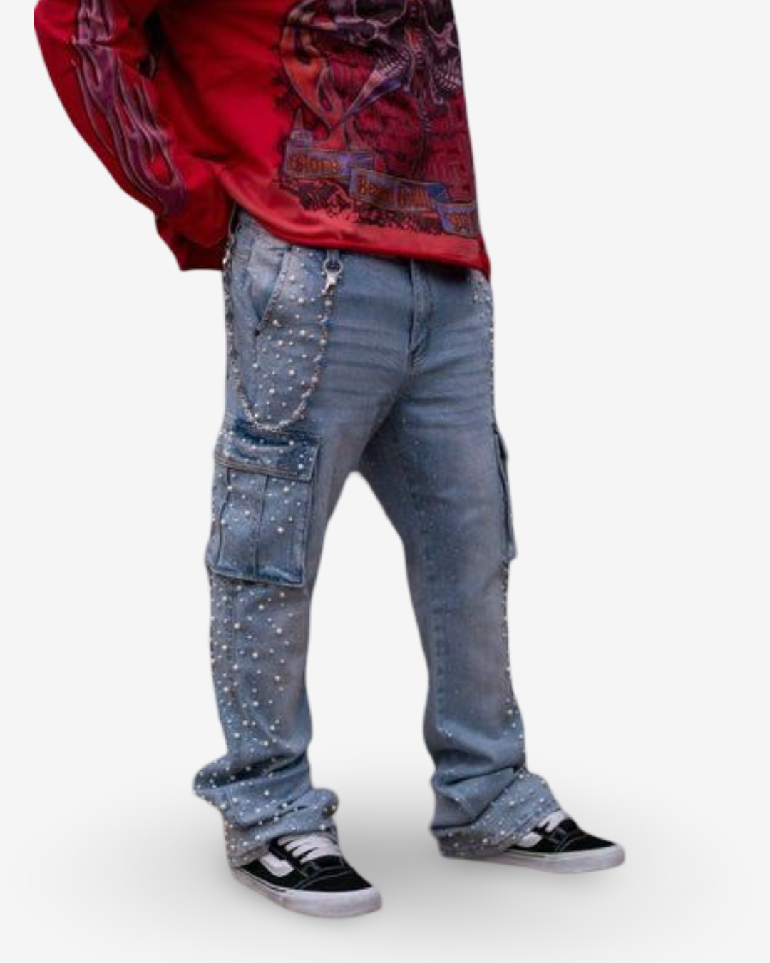 PAPER MONEY - PEARL CRYSTAL PANTS DENIM