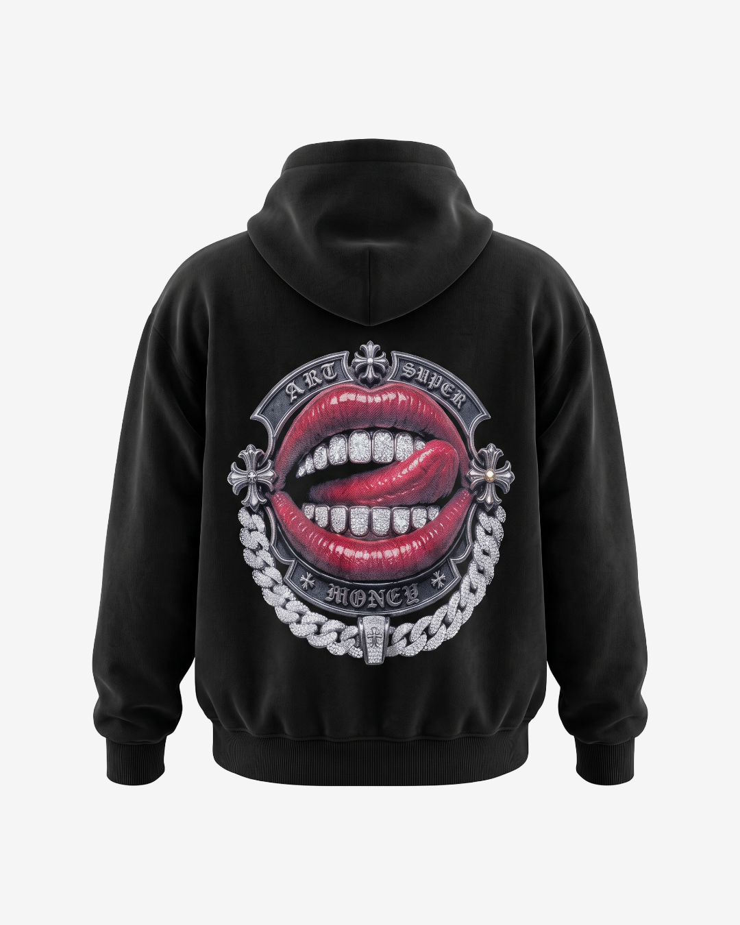ART SUPERMONEY ZIP HOODIE T-BAR BLACK