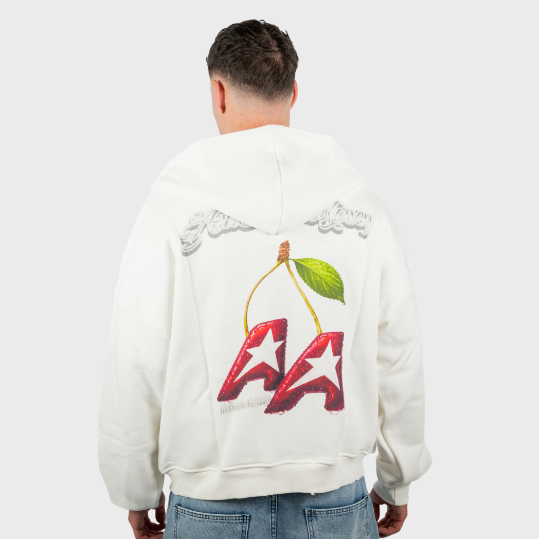 Artsupermoney Zip Hoodie Cherry - Off White