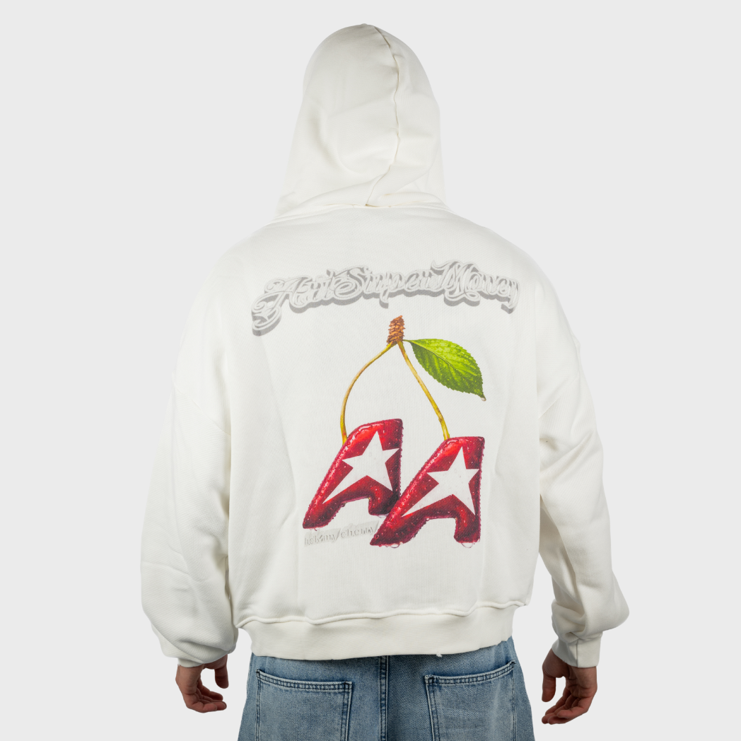 Artsupermoney Zip Hoodie Cherry - Off White