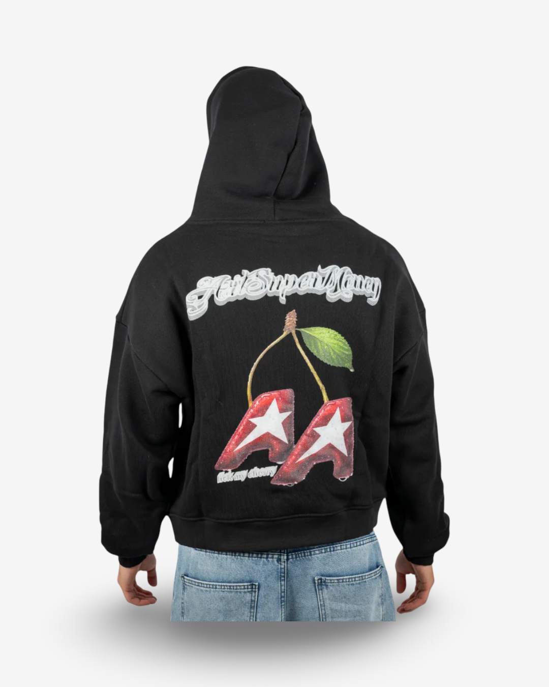 Artsupermoney Zip Hoodie Cherry - Nero