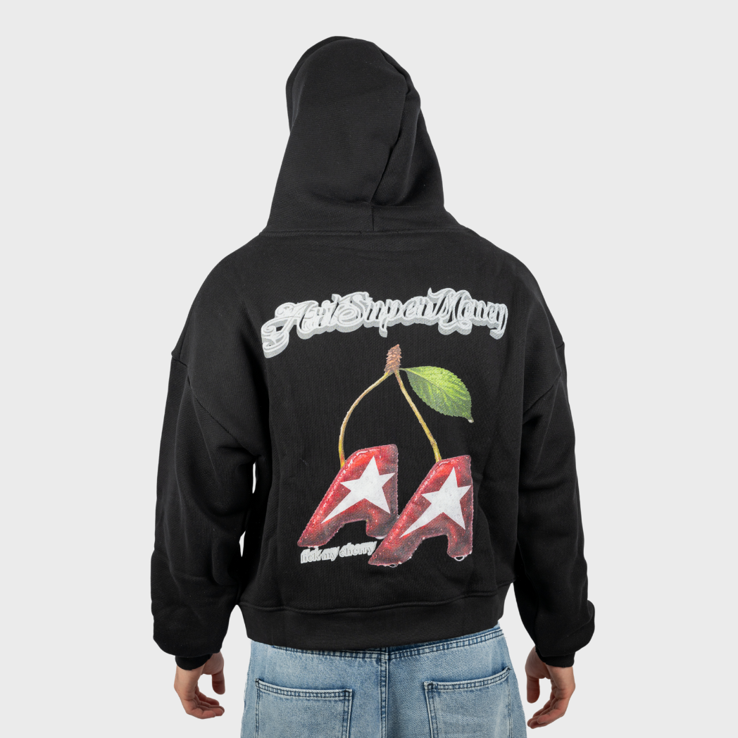 Artsupermoney Zip Hoodie Cherry - Nero