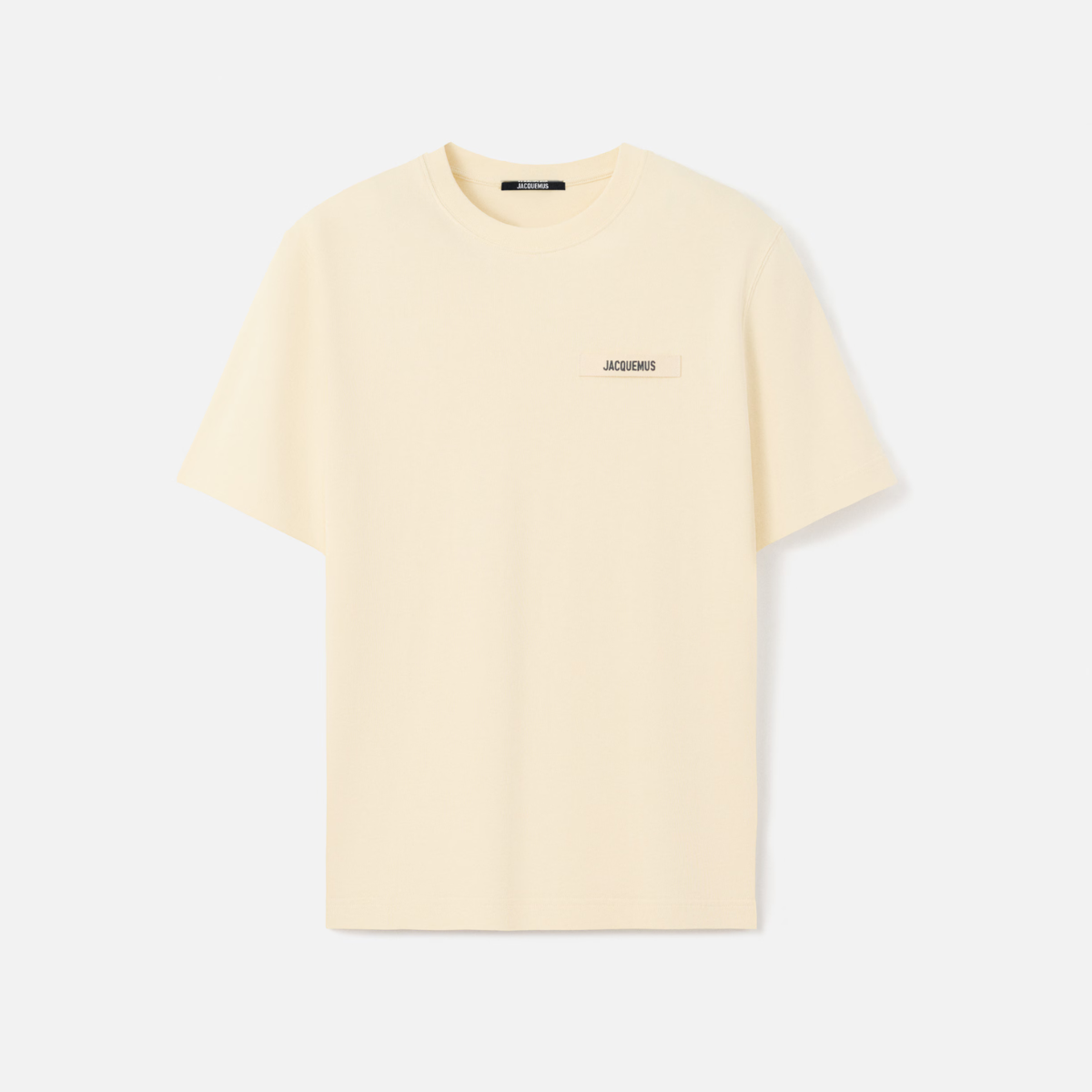 JACQUEMUS - T-shirt con logo in gros-grain BEIGE