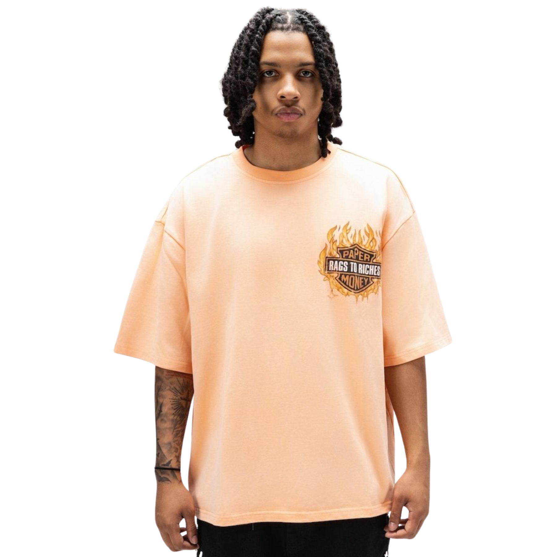 PAPER MONEY - BURNOUT TEE ORANGE