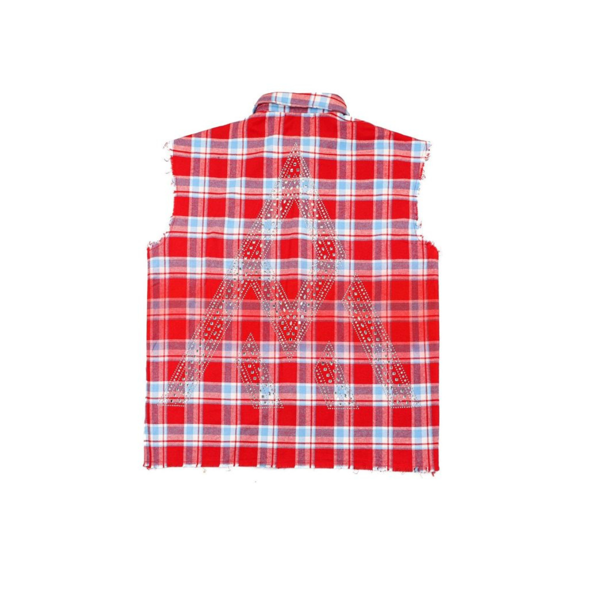 PAPER MONEY - RHINESTONES SLEVELESS FLANNEL RED
