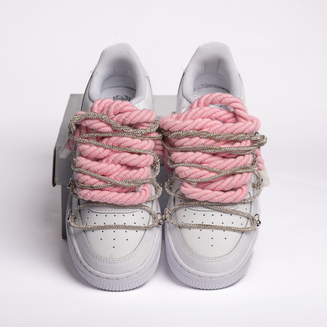 Air Force 1 White Rope Pink W/Overlaces