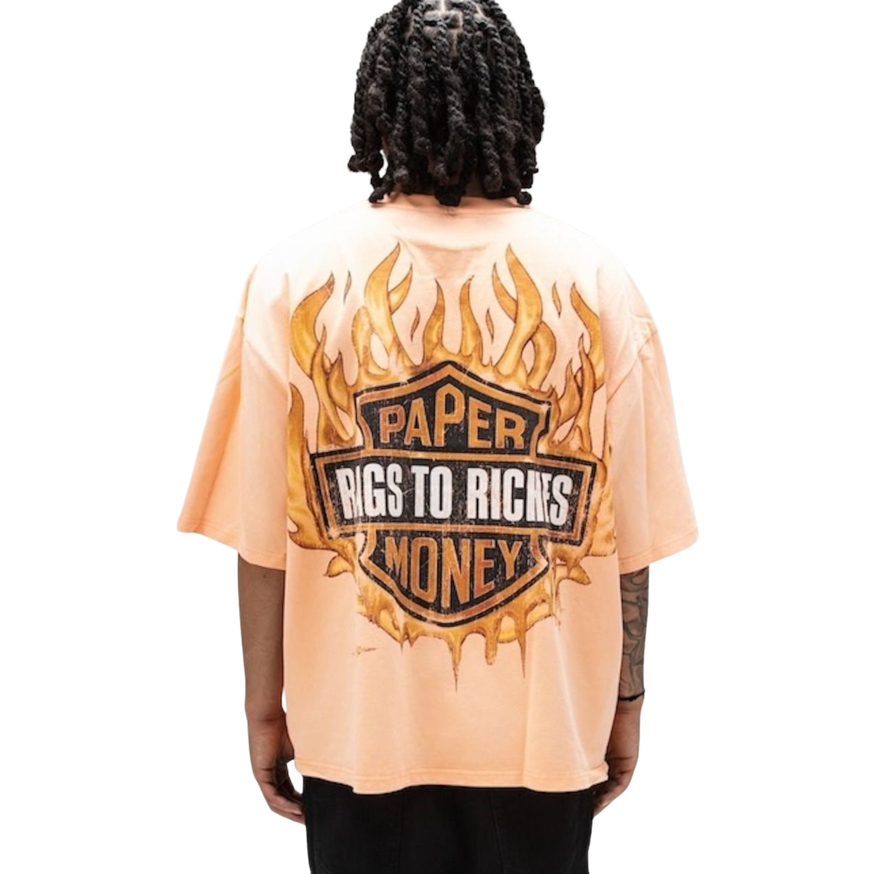 PAPER MONEY - BURNOUT TEE ORANGE