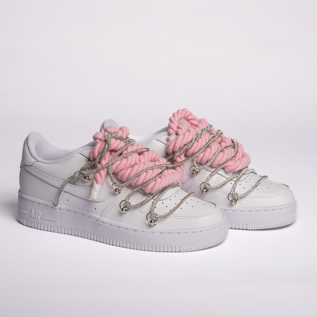 Air Force 1 White Rope Pink W/Overlaces