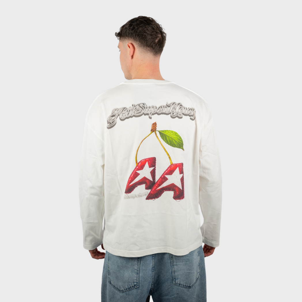 Artsupermoney Long Sleeve Cherry - Off white
