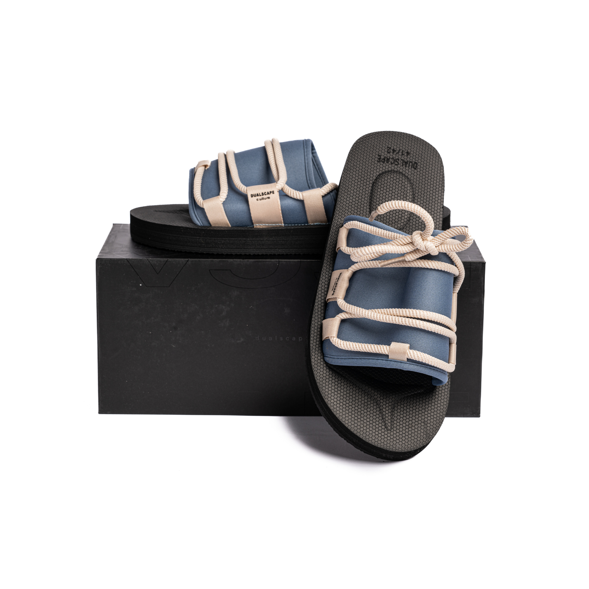 DUALSCAPE CIABATTA ROPE 2026 - NERO/CELESTE POLVERE