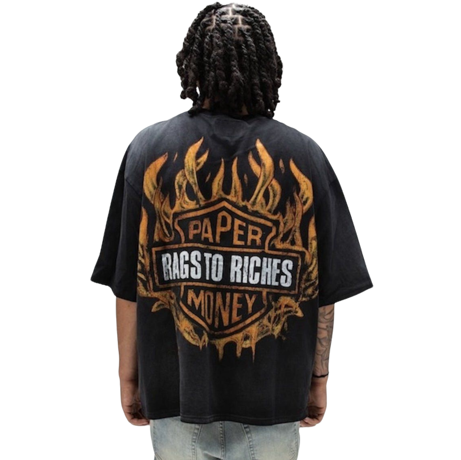 PAPER MONEY - BURNOUT TEE BLACK