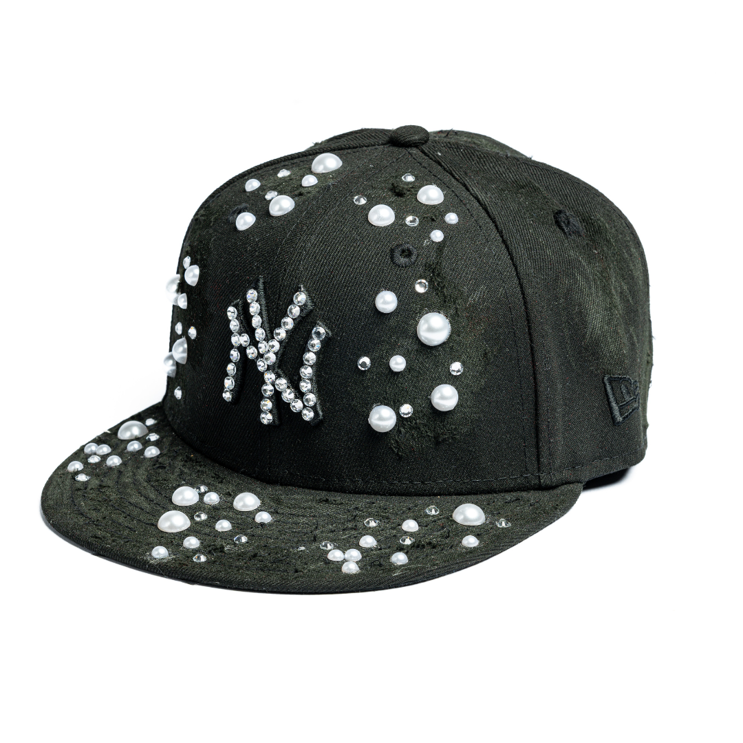 New Era Black - New York STRESSED PEARL