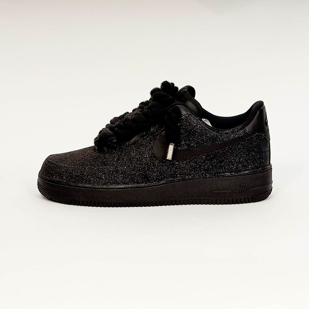 Air Force 1 Corda Laces Black Glitter