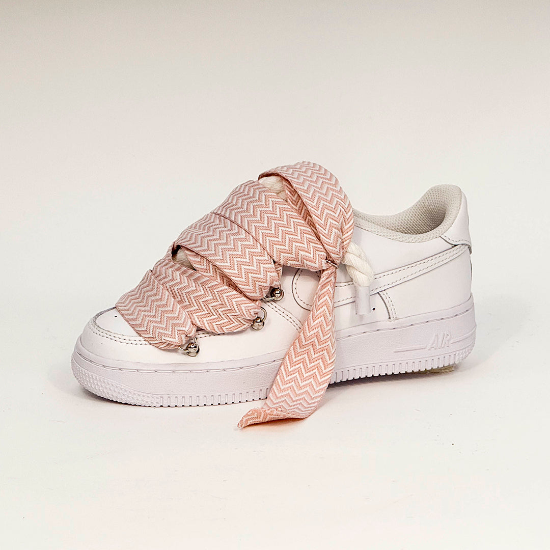 Air Force 1 White Lanvin Rope Laces Rosa