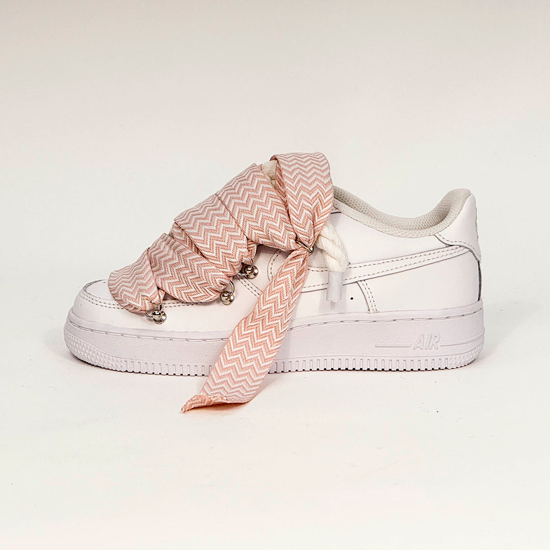 Air Force 1 White Lanvin Rope Laces Rosa