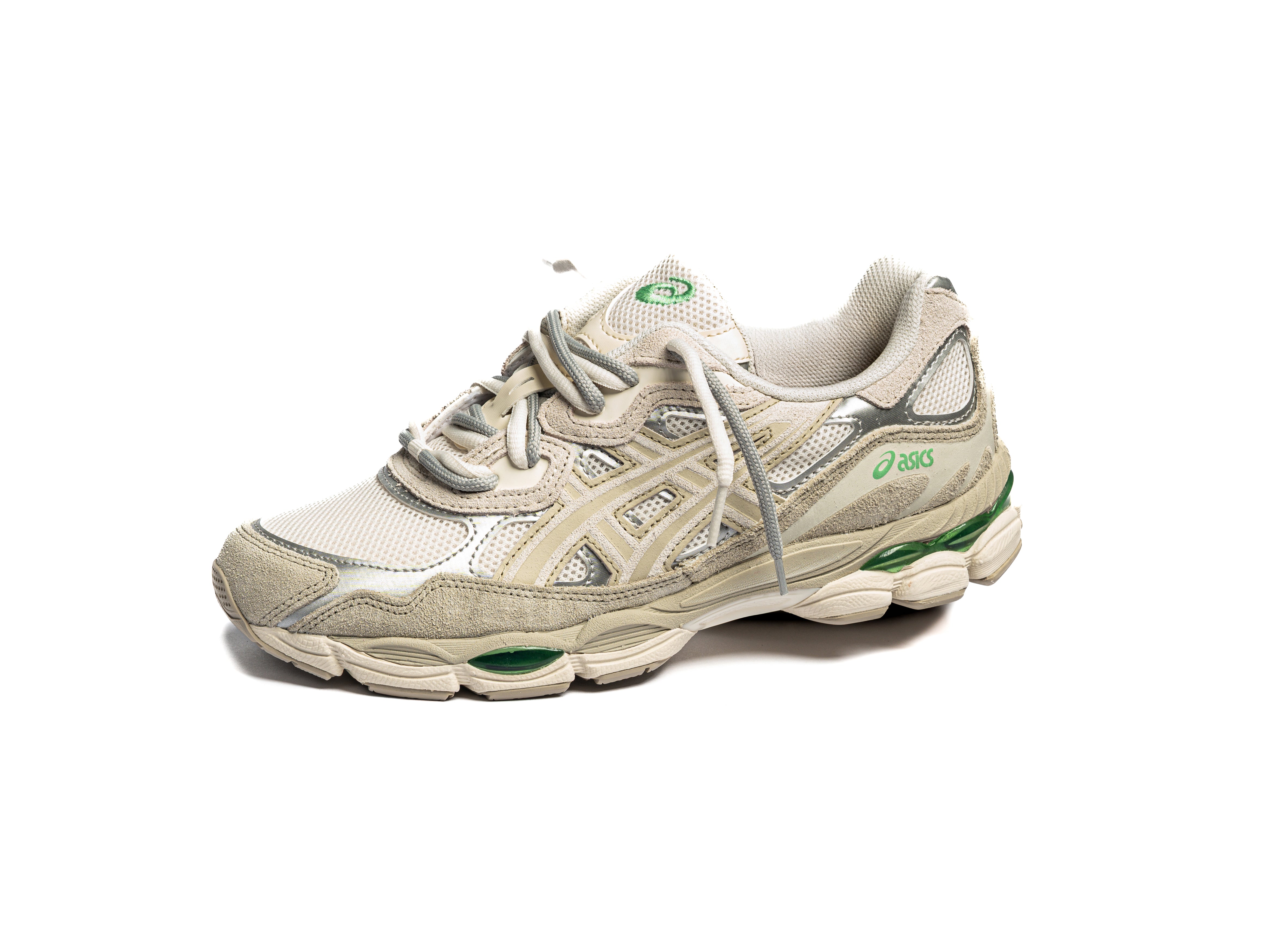 ASICS GEL-NYC CREAM FOSSIL IVORY GREEN DOUBLE LACES