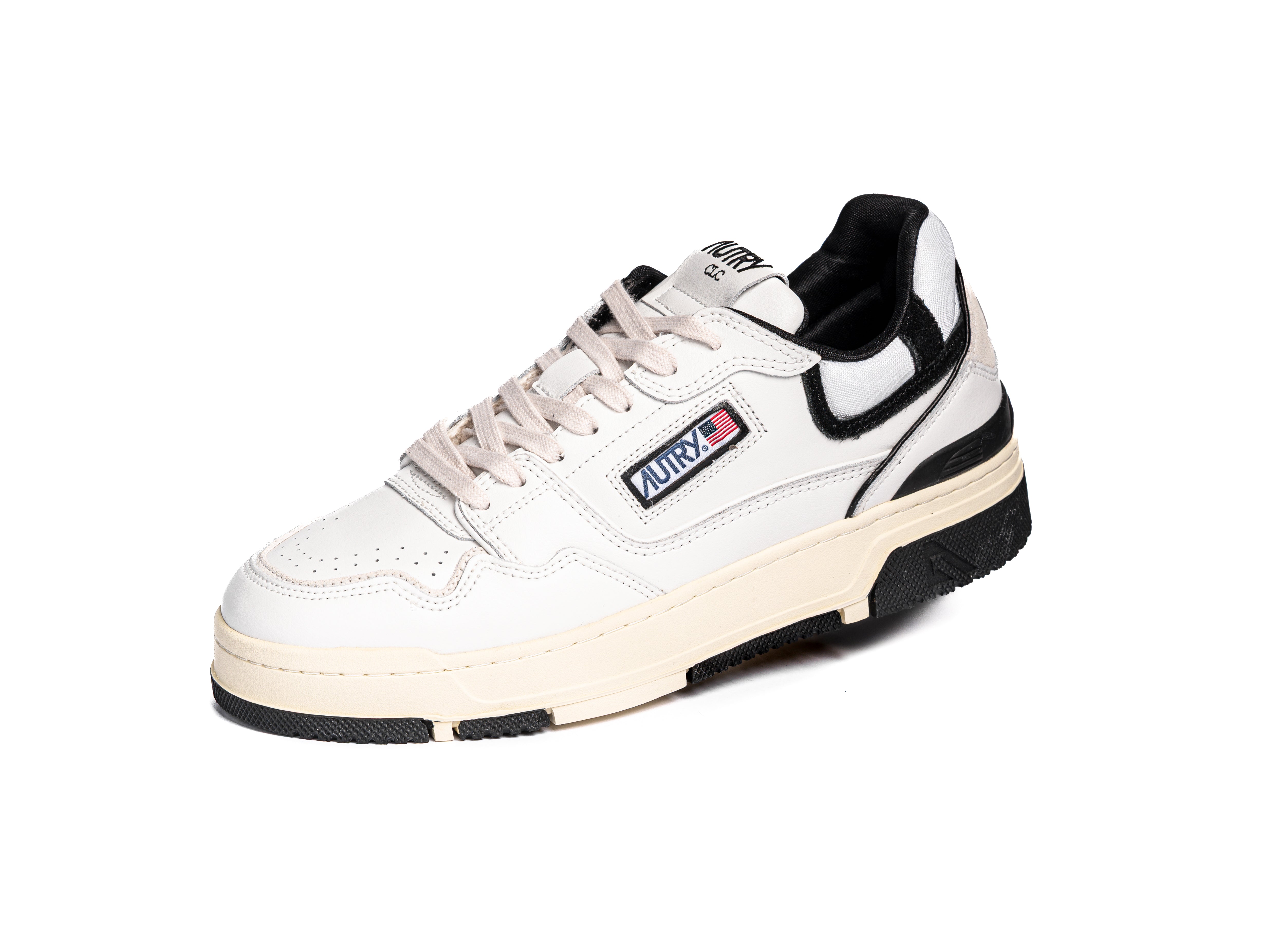 AUTRY CLC IN PELLE BIANCA - SUEDE NERA