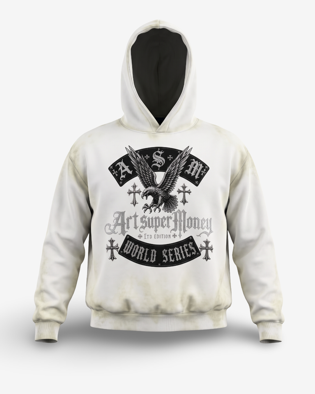 ART SUPERMONEY HOODIE CHROMEBIRD OFF WHITE
