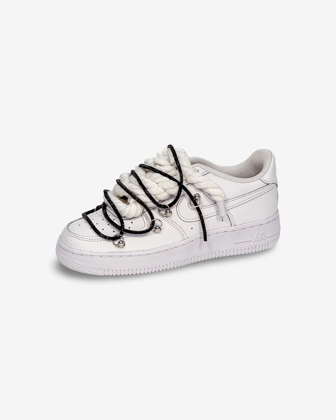 Air Force White W/Smoke Glitter Overlaces