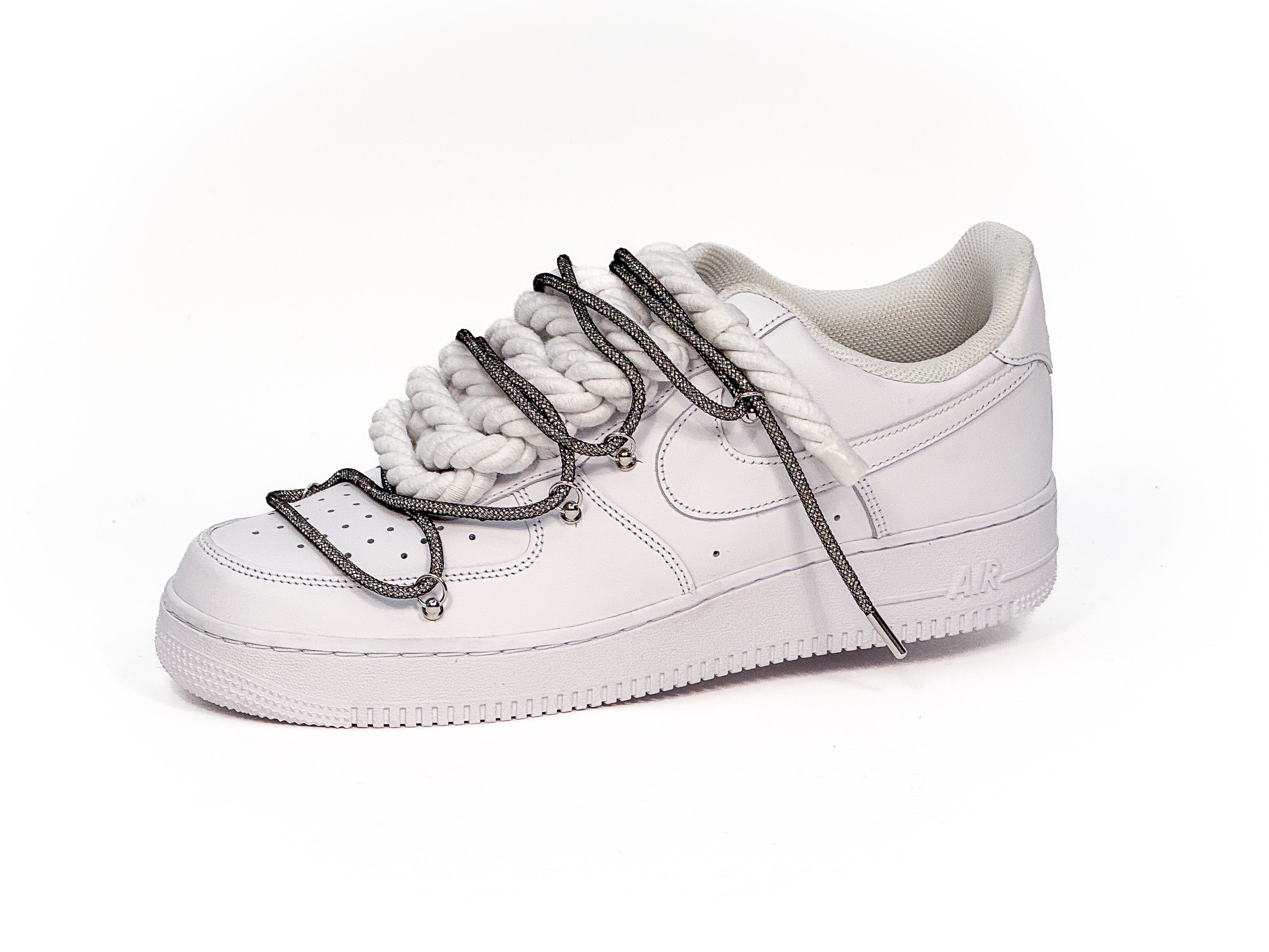 Air Force White W/Smoke Glitter Overlaces