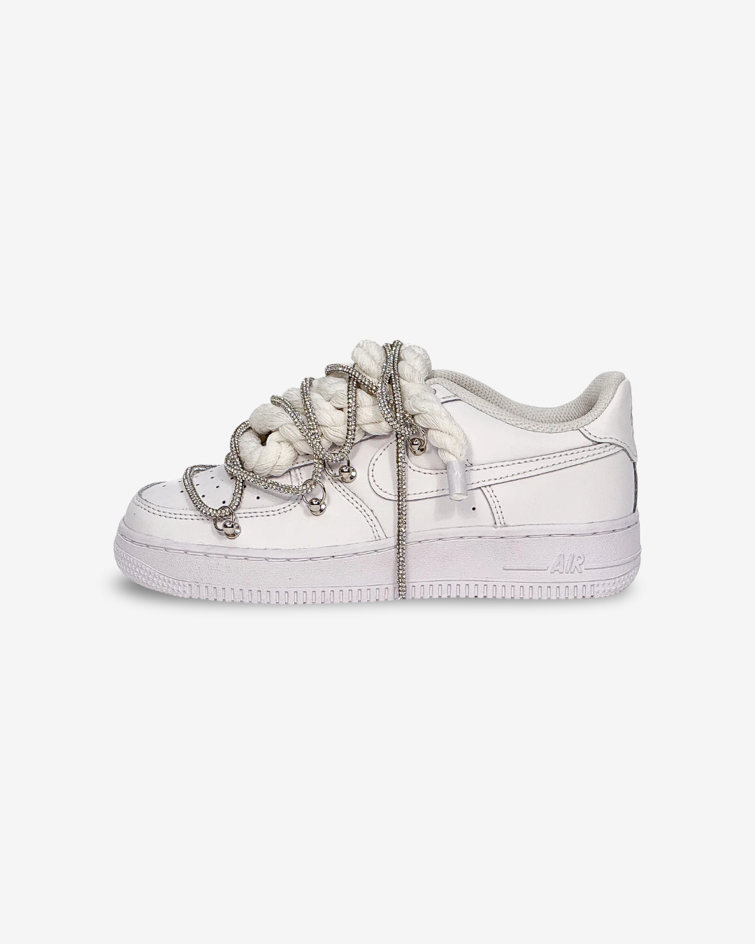 Air Force 1 White Silver Overlaces