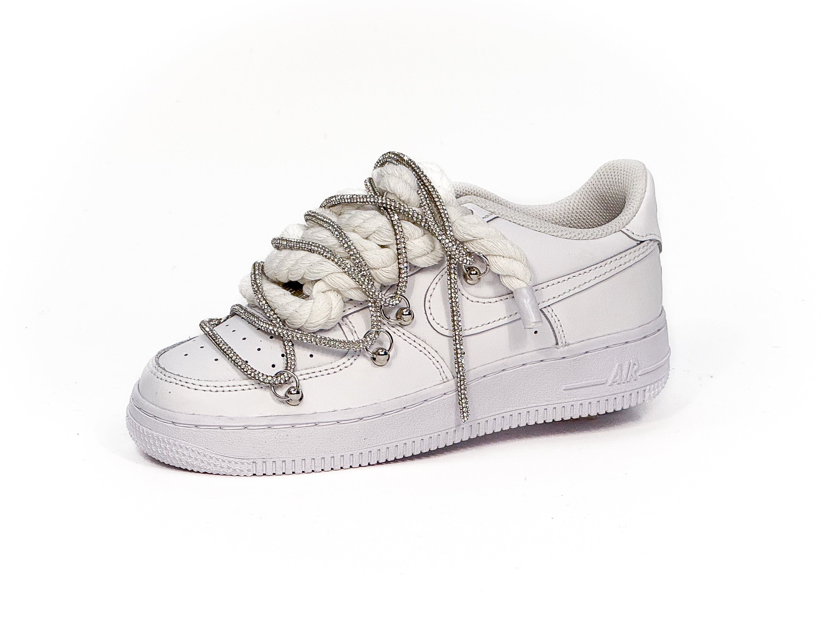 Air Force 1 White Silver Overlaces