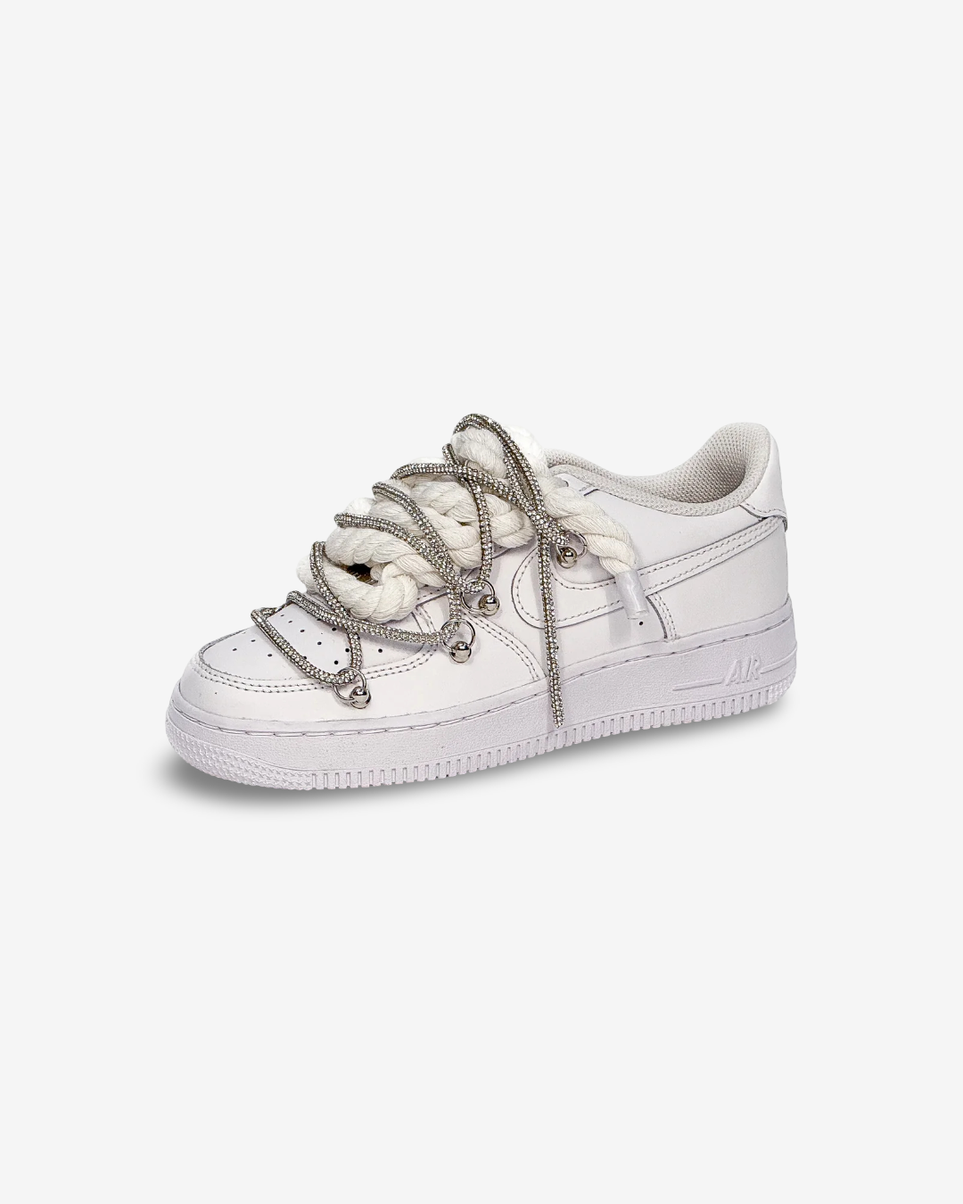 Air Force 1 White Silver Overlaces