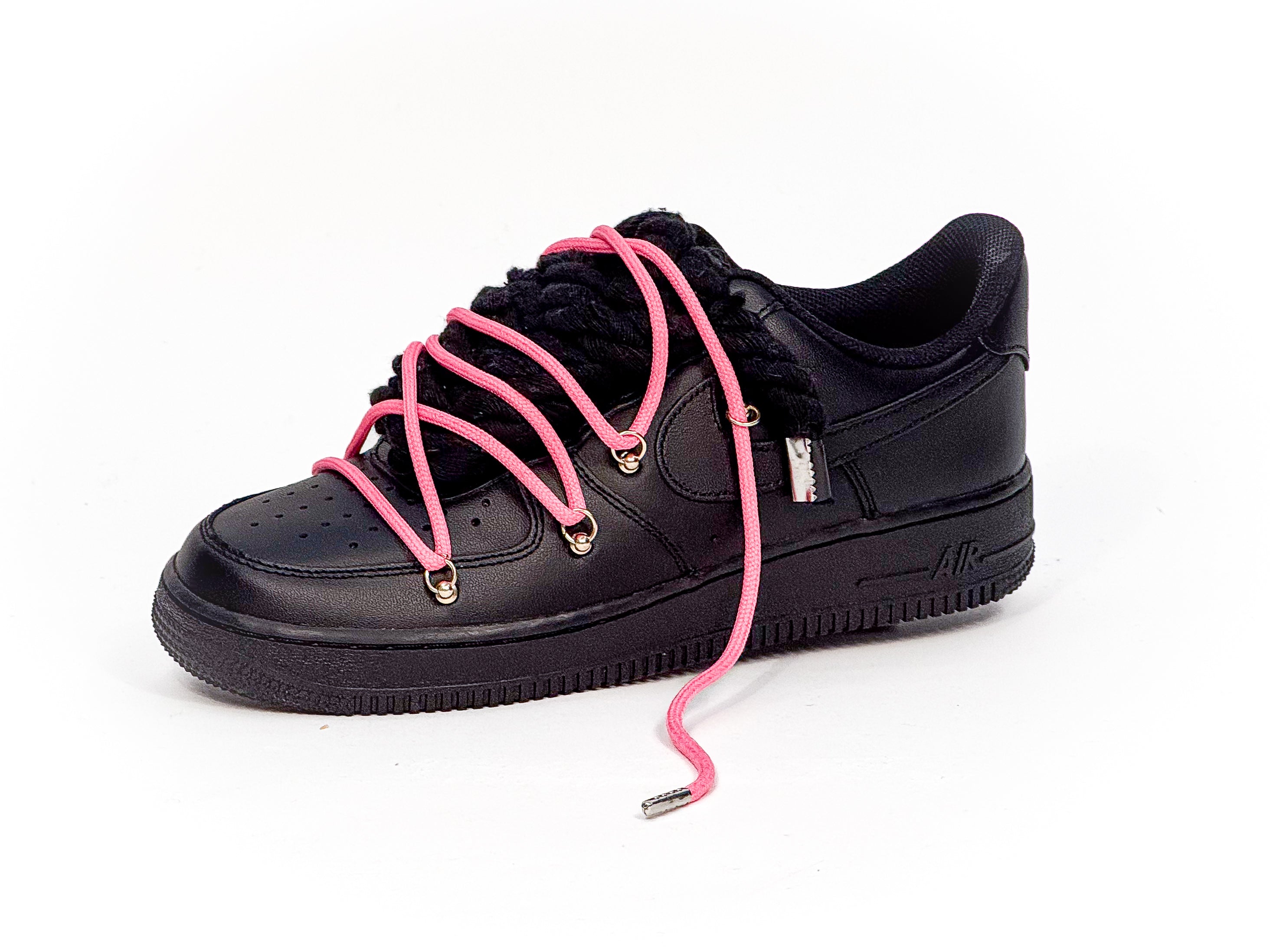 Air Force Black W/Pink Overlaces
