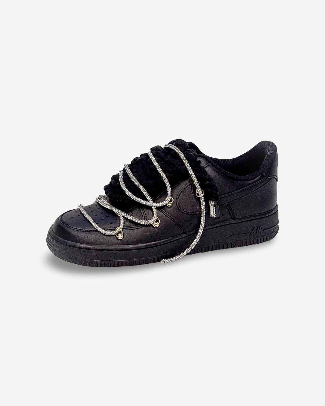 Air Force Black W/SILVER Overlaces
