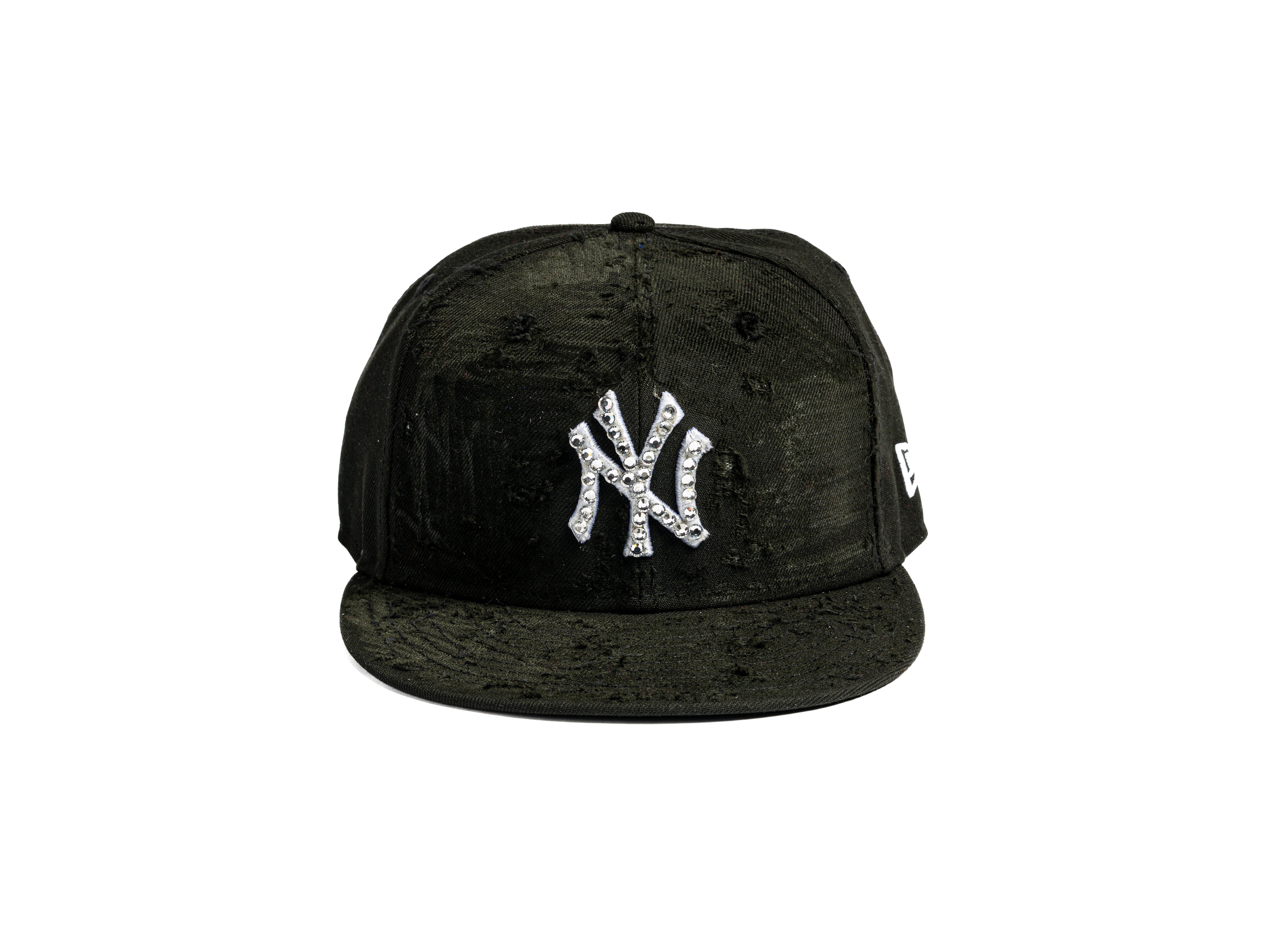 New Era Black - NY WHITE WASHED BRILL