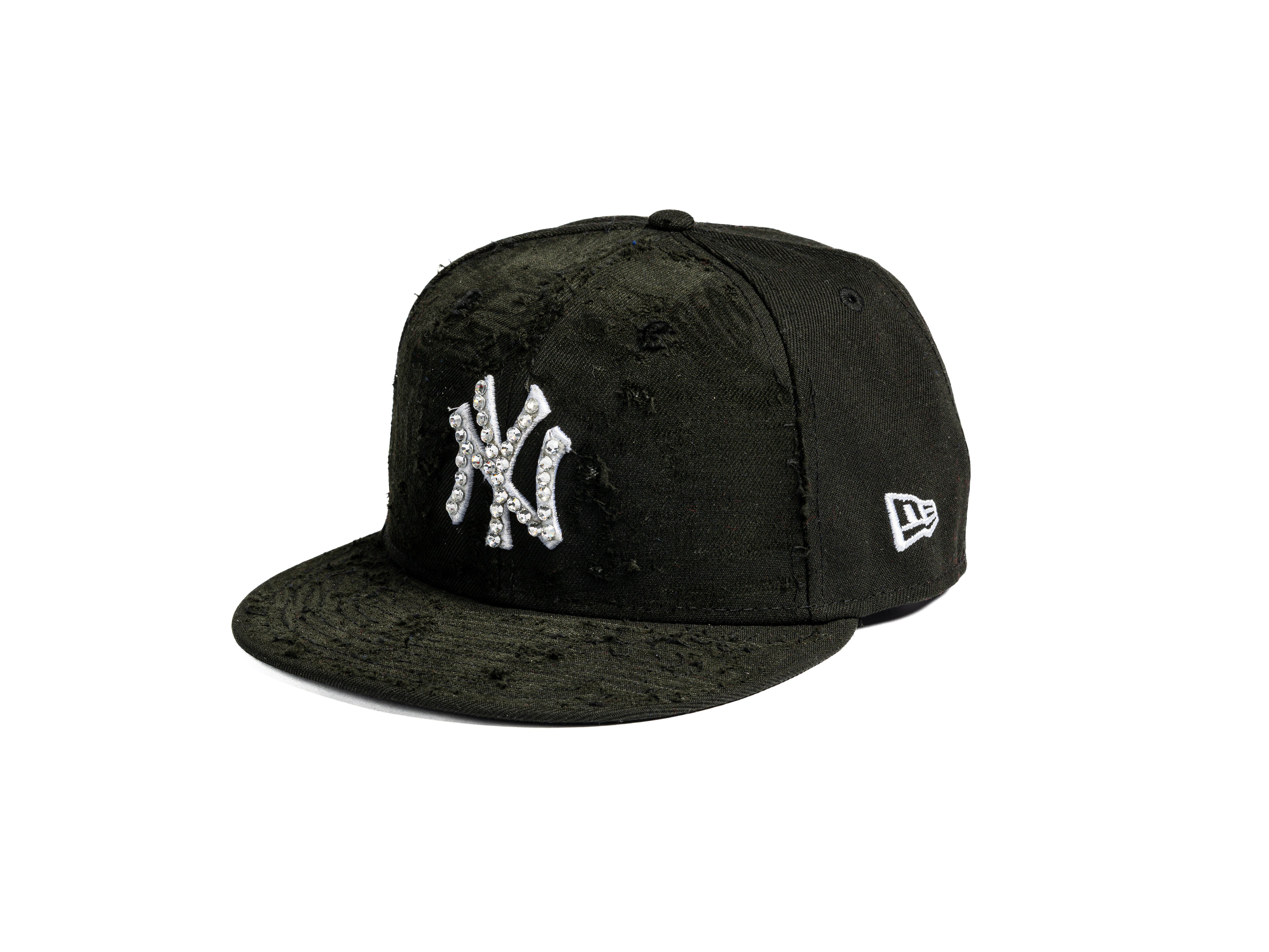 New Era Black - NY WHITE WASHED BRILL