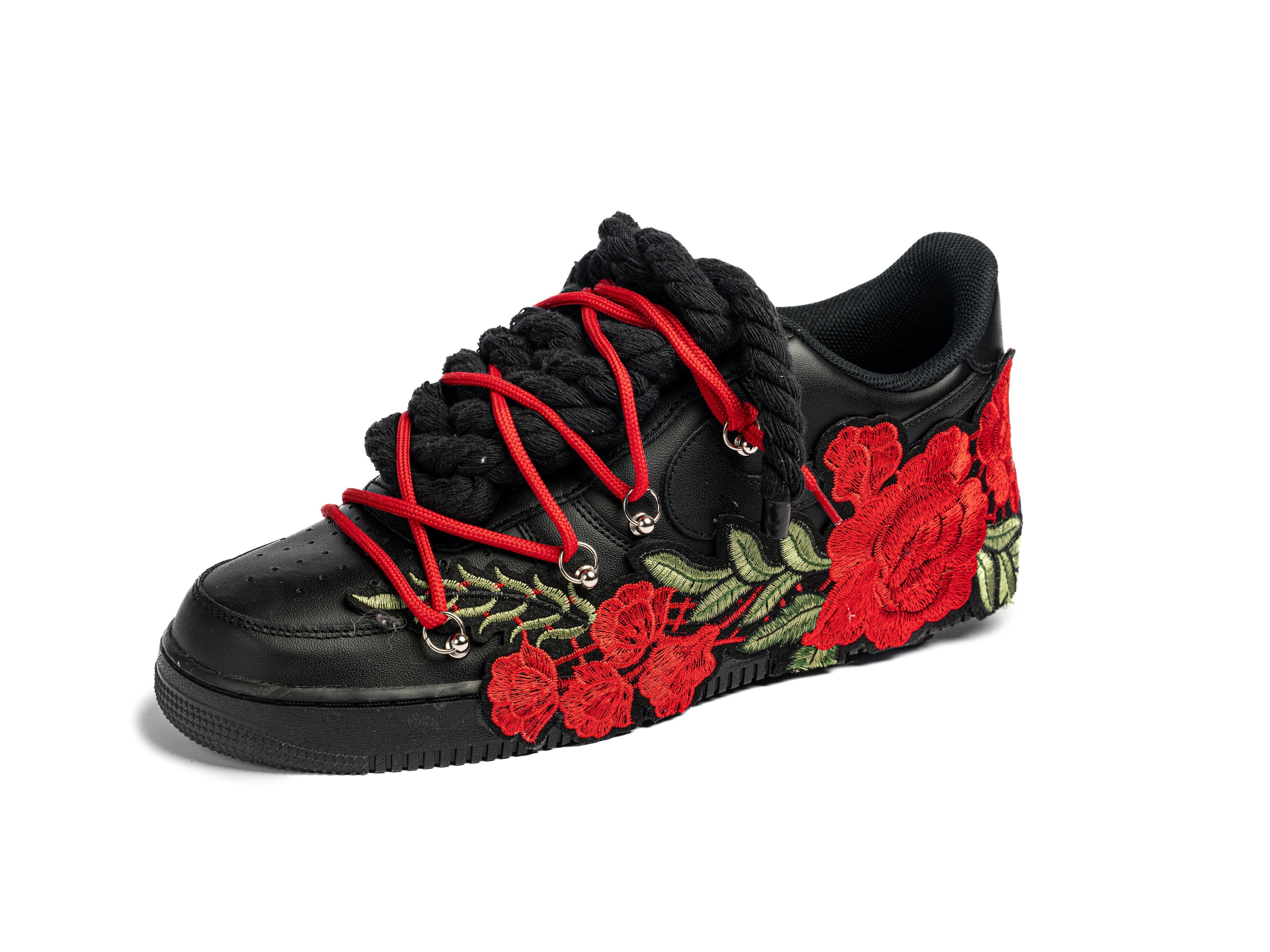 Air Force 1 BLACK RED ROSES