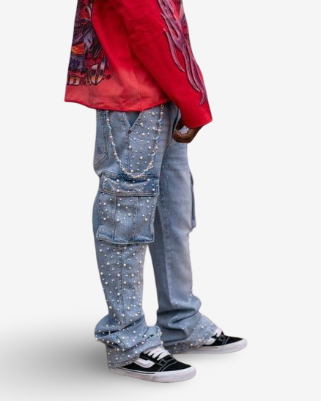 PAPER MONEY - PEARL CRYSTAL PANTS DENIM