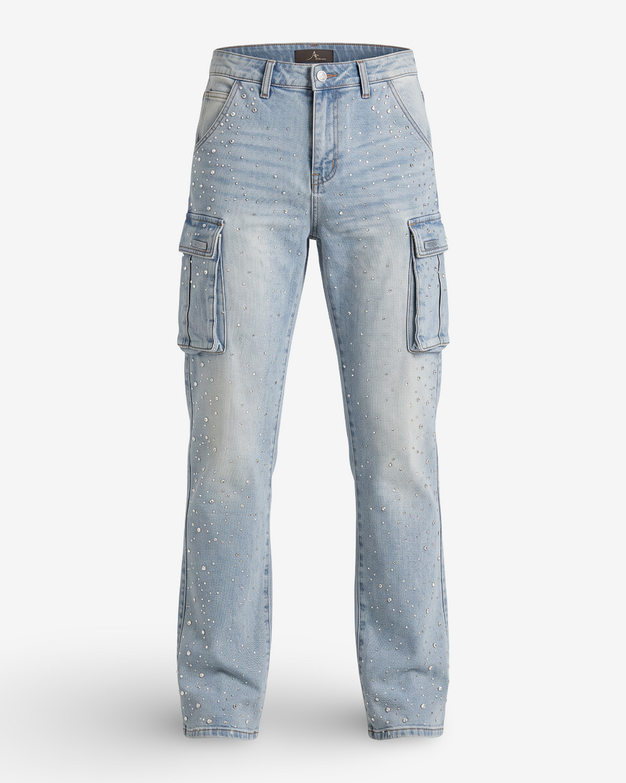 PAPER MONEY - PEARL CRYSTAL PANTS DENIM