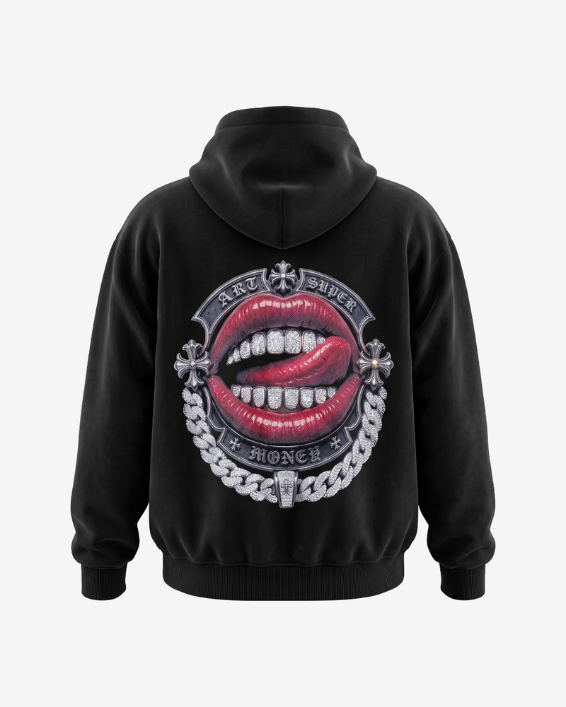 ART SUPERMONEY ZIP HOODIE T-BAR BLACK