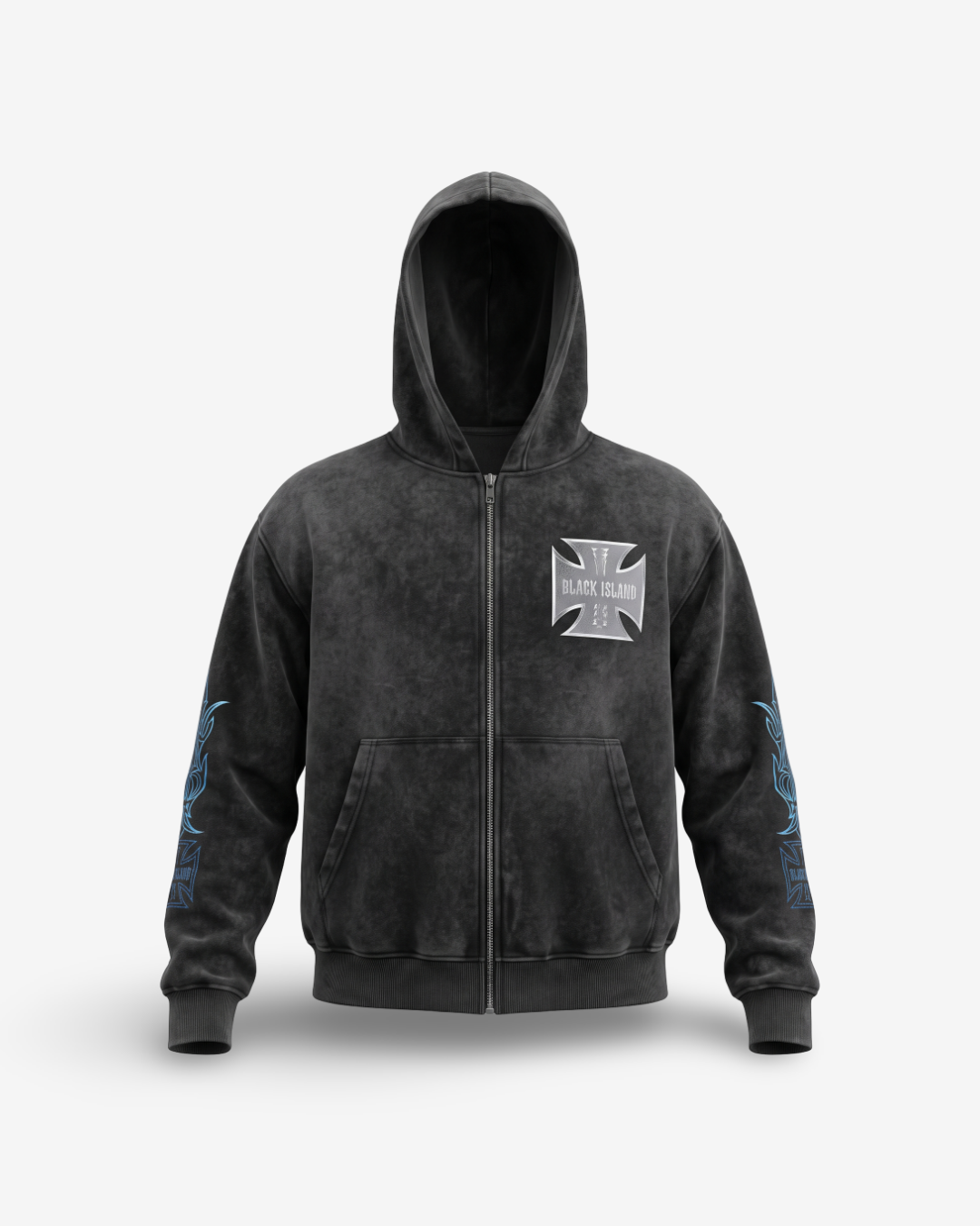 BLACK ISLAND - ZIP HOODIE BLACK CHOPPER 2091