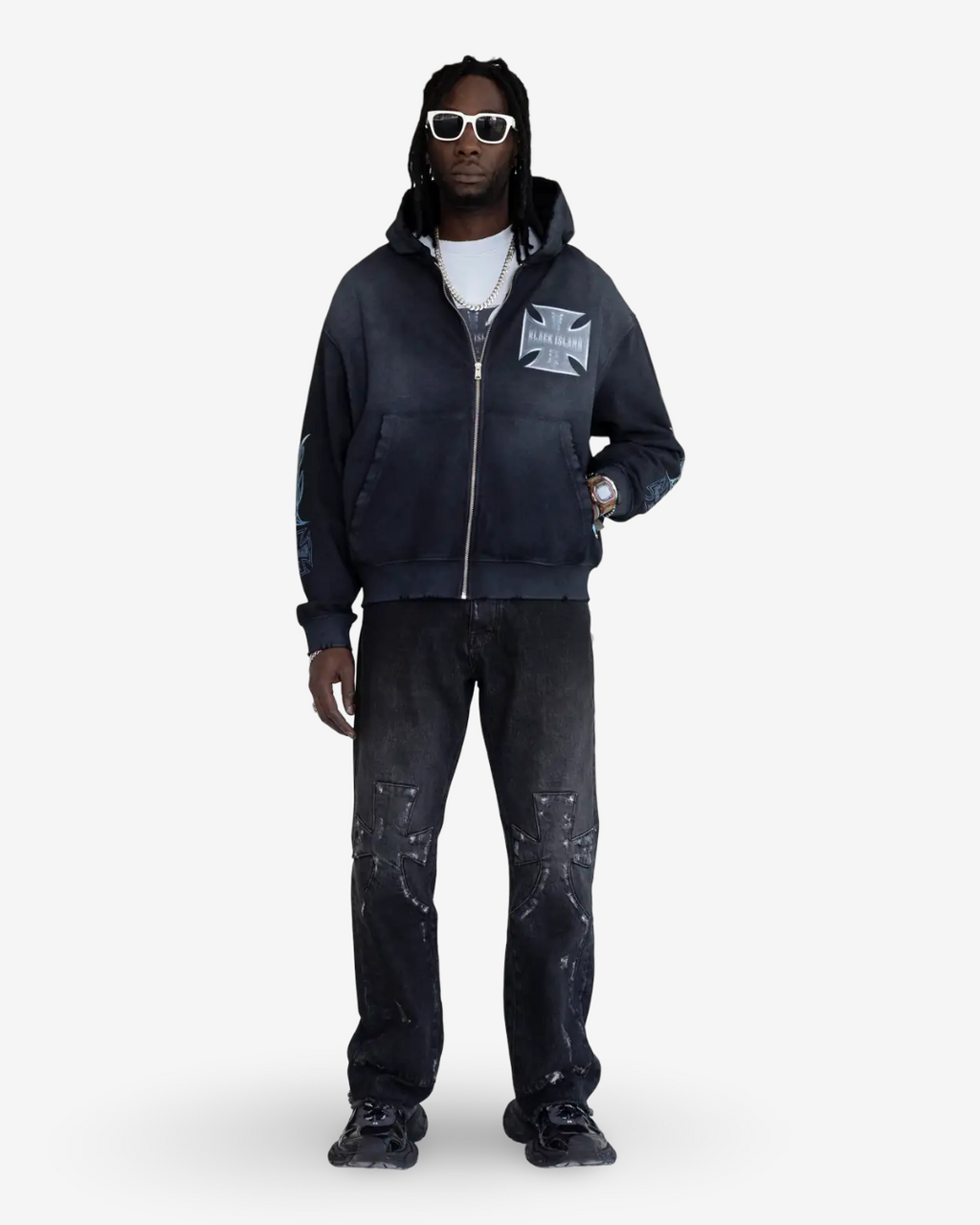 BLACK ISLAND - ZIP HOODIE BLACK CHOPPER 2091