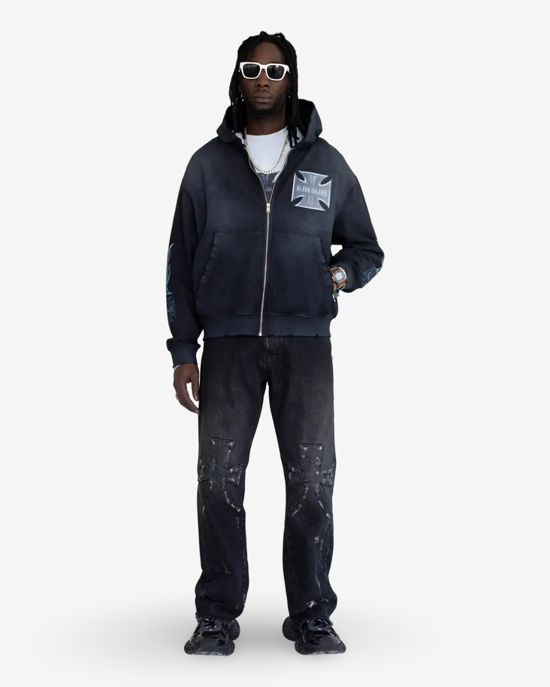 BLACK ISLAND - ZIP HOODIE BLACK CHOPPER 2091