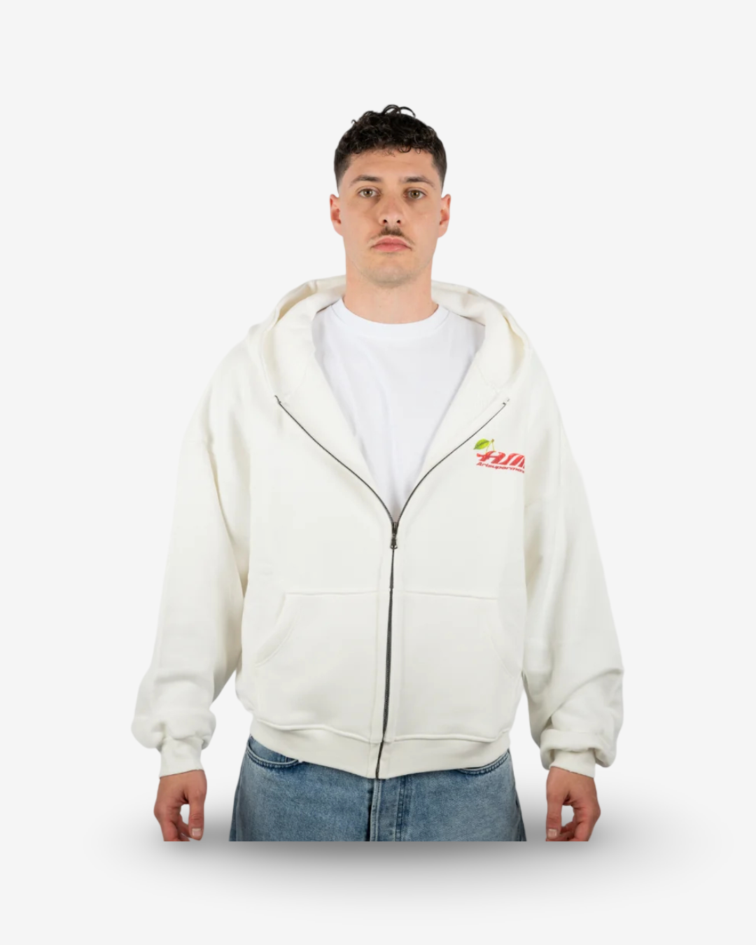 Artsupermoney Zip Hoodie Cherry - Off White
