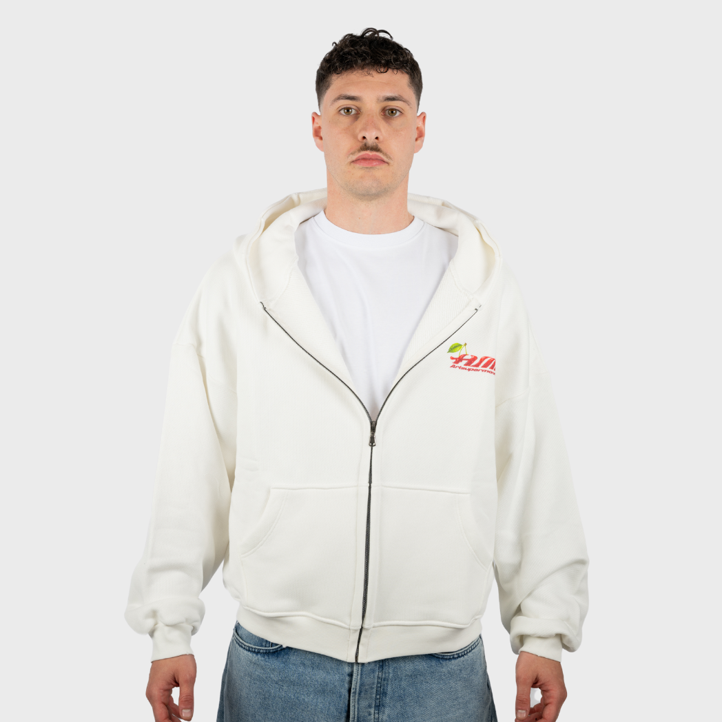 Artsupermoney Zip Hoodie Cherry - Off White