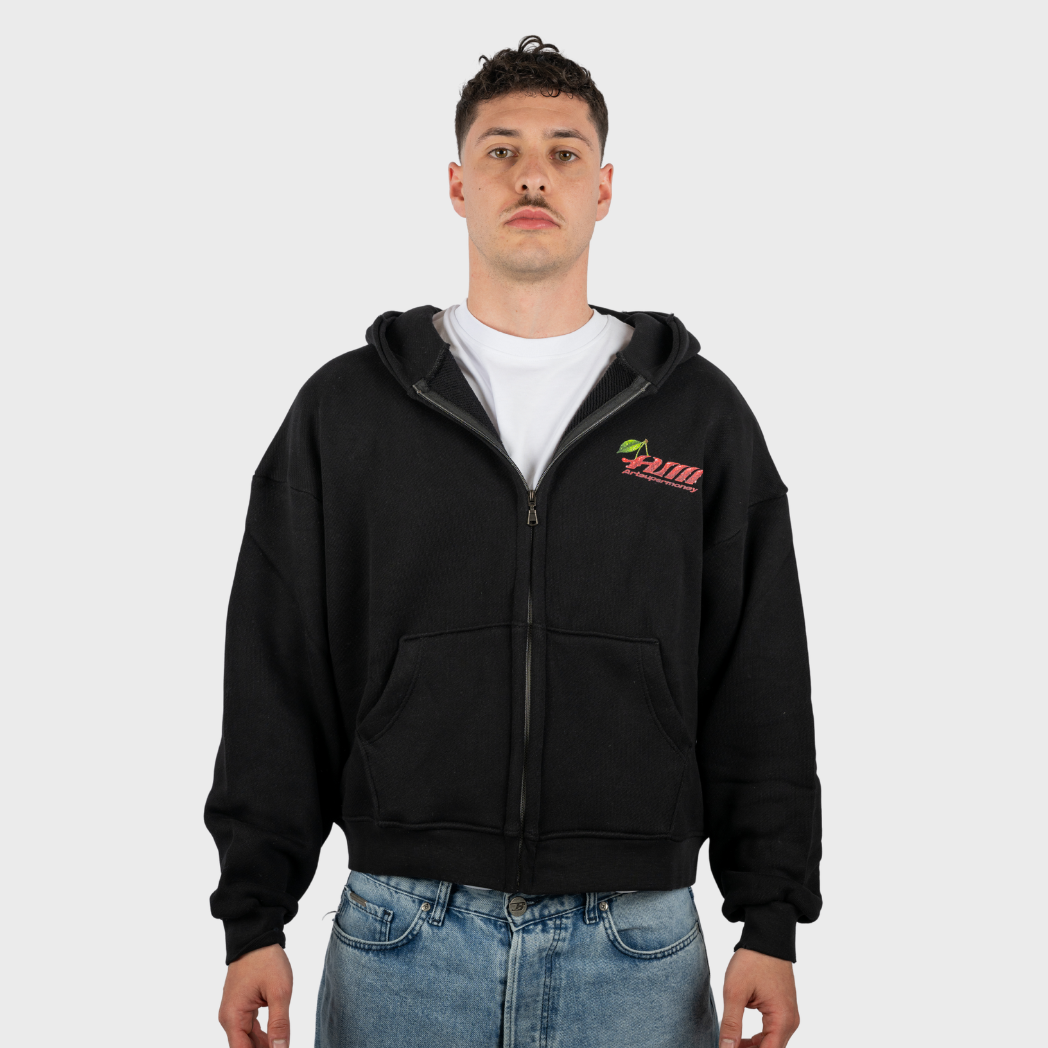 Artsupermoney Zip Hoodie Cherry - Nero