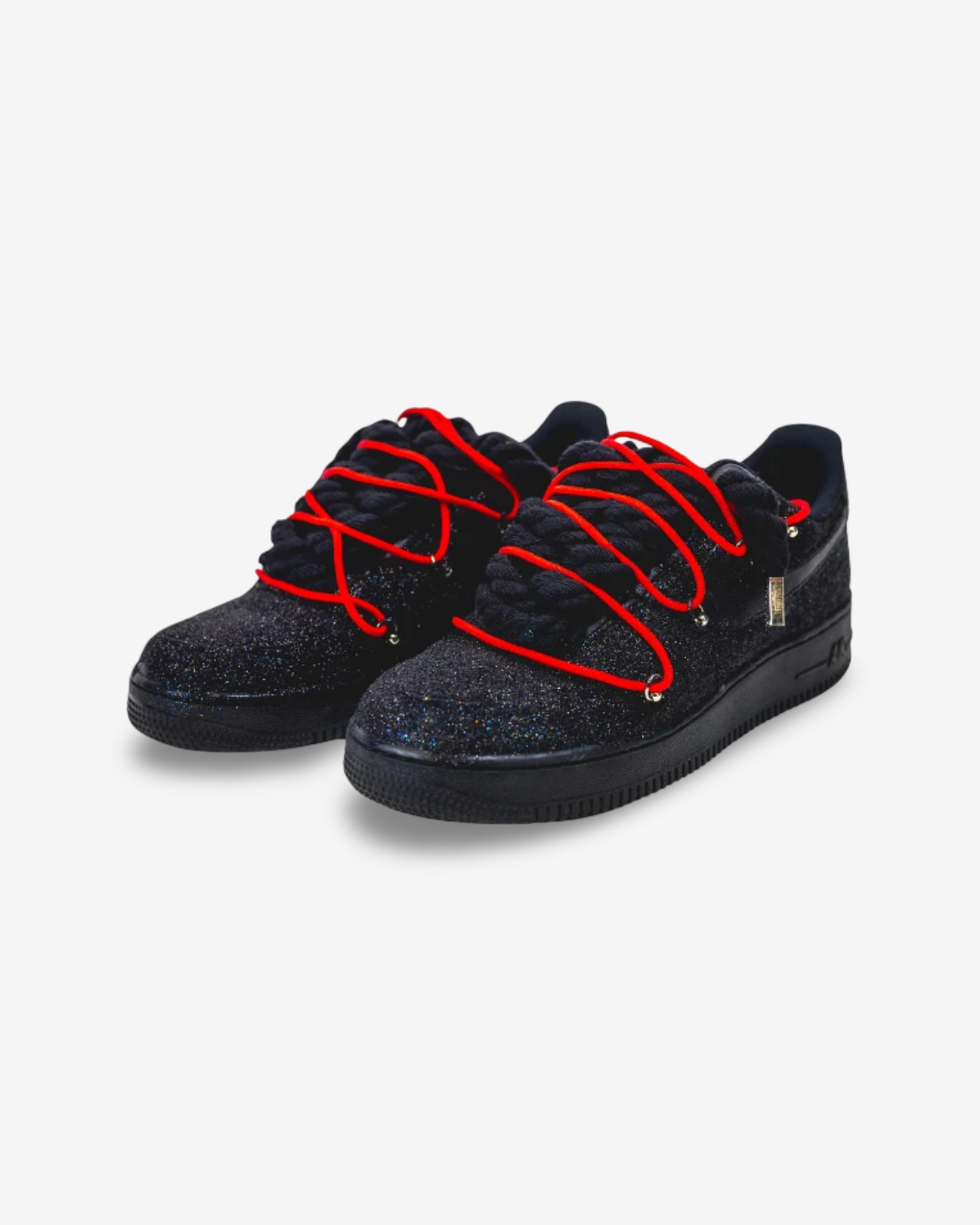 Air Force 1 Corda Laces Black Glitter w/ Overlaces