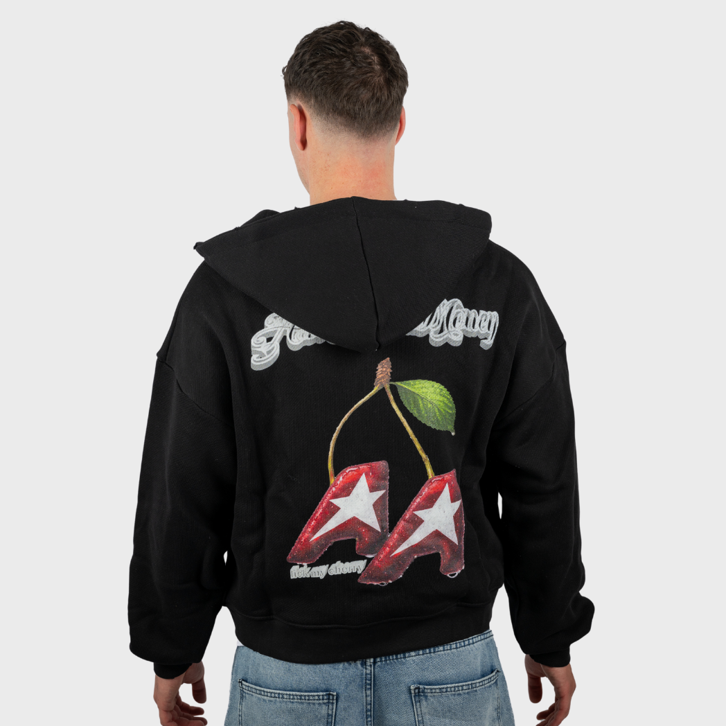 Artsupermoney Zip Hoodie Cherry - Nero