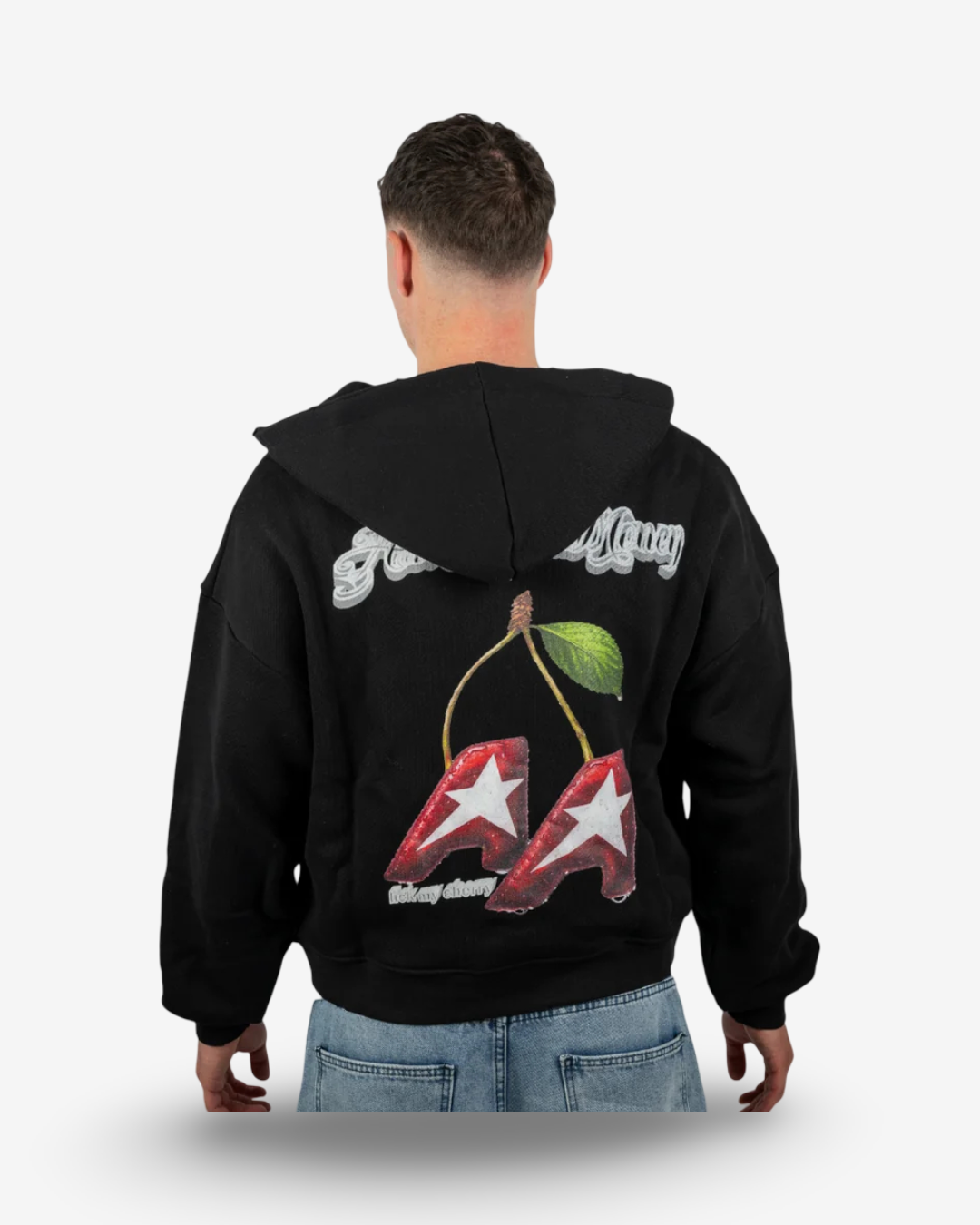 Artsupermoney Zip Hoodie Cherry - Nero