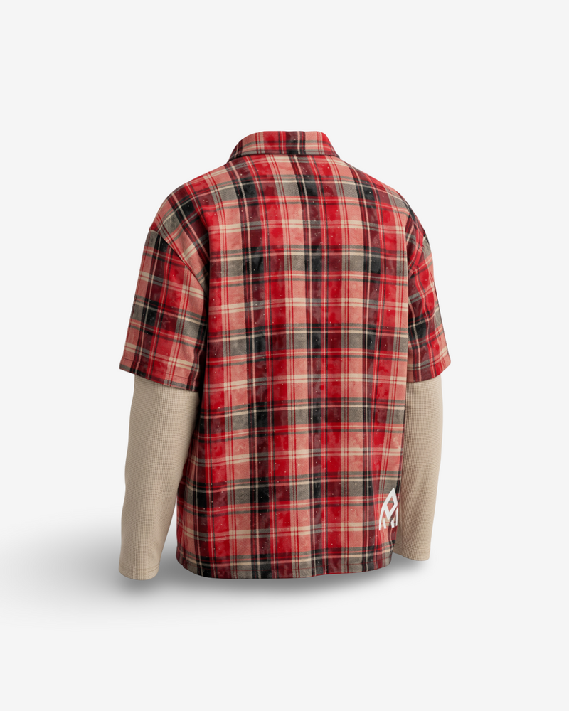PAPER MONEY - CAMICIA LAYERED RED