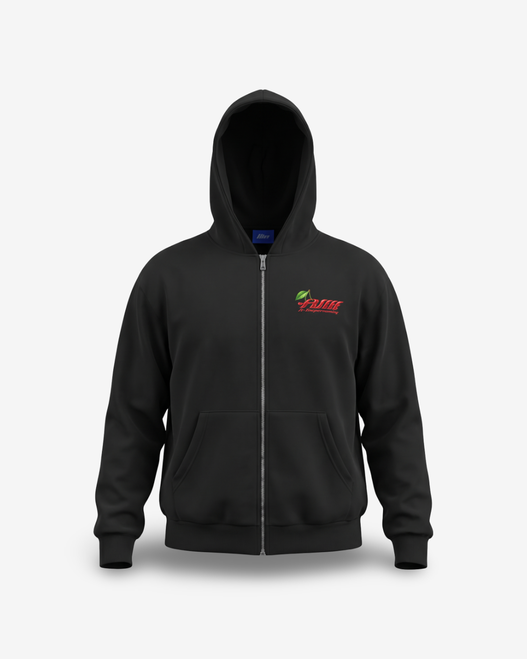 Artsupermoney Zip Hoodie Cherry - Nero
