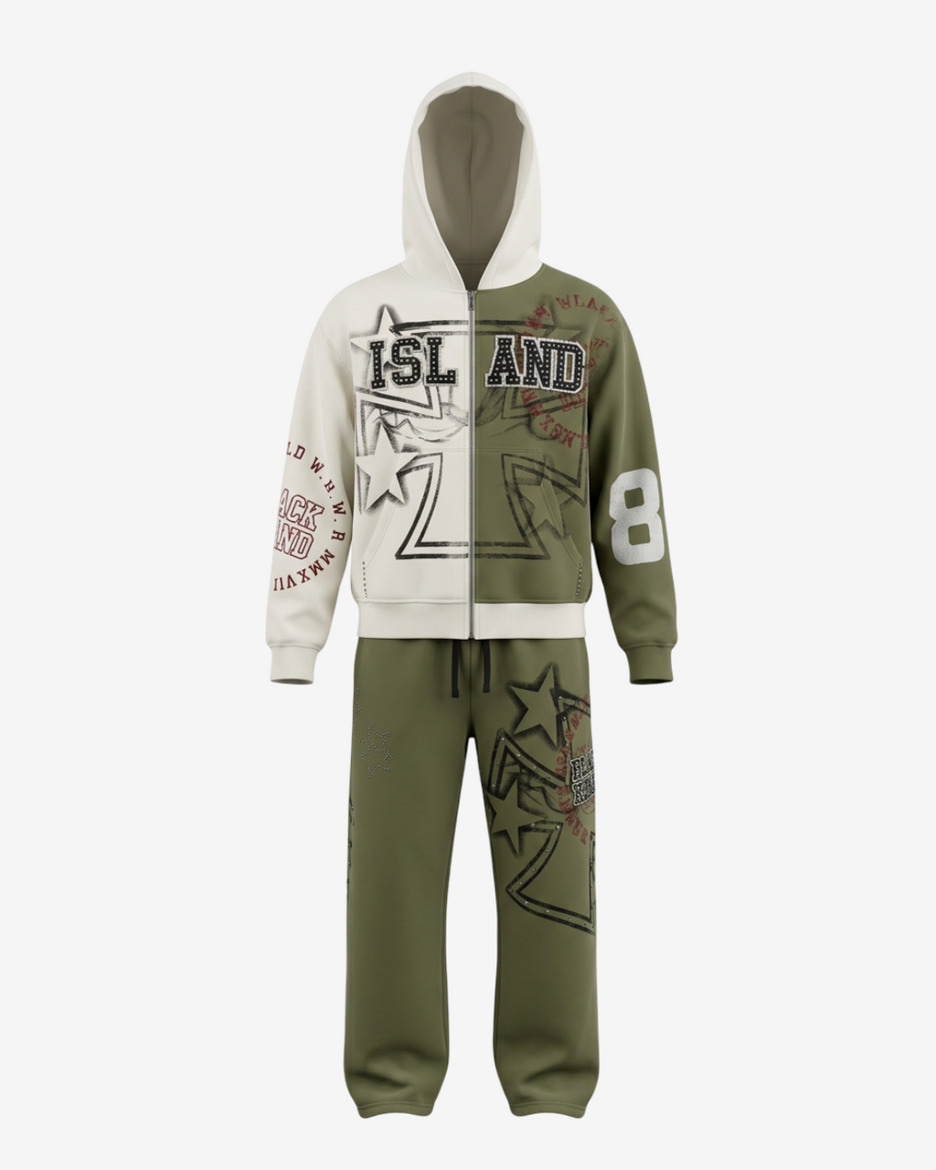BLACK ISLAND - TRACKSUIT GREEN/BEIGE
