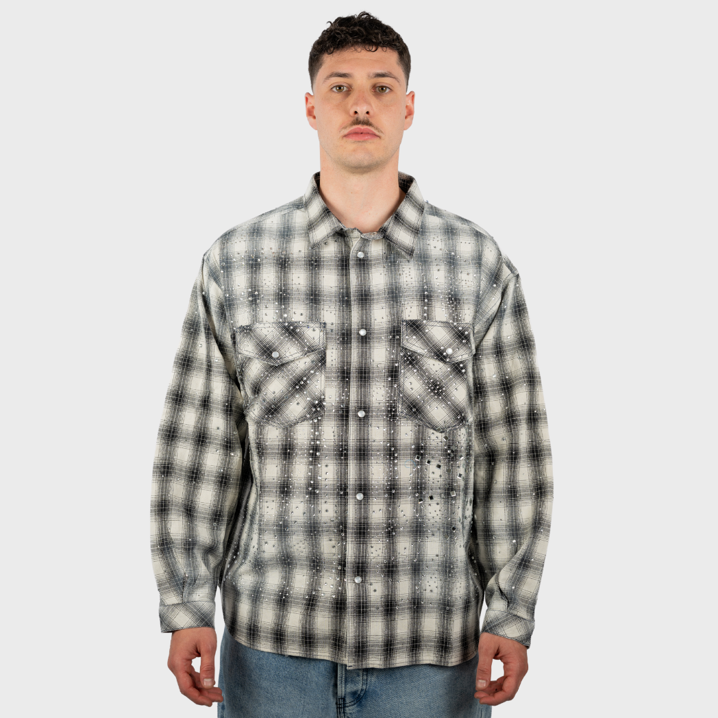 Black Island Crystal Shirt - Black/White