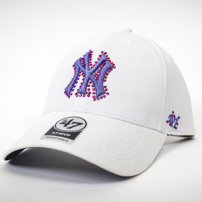 New York Yankees White Purple Diamonds