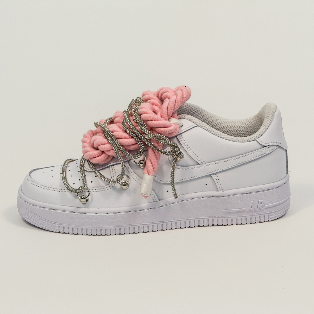 Air Force 1 White Rope Pink W/Overlaces
